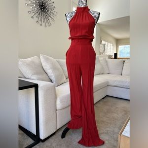 Flynn Skye Burnt Orange Backless Jumpsuit Size Small